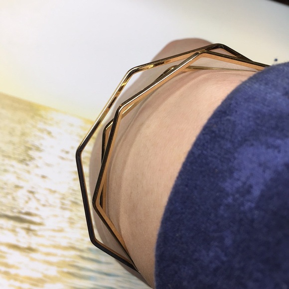 Gold Toned Geometric Bracelet - Picture 8 of 8